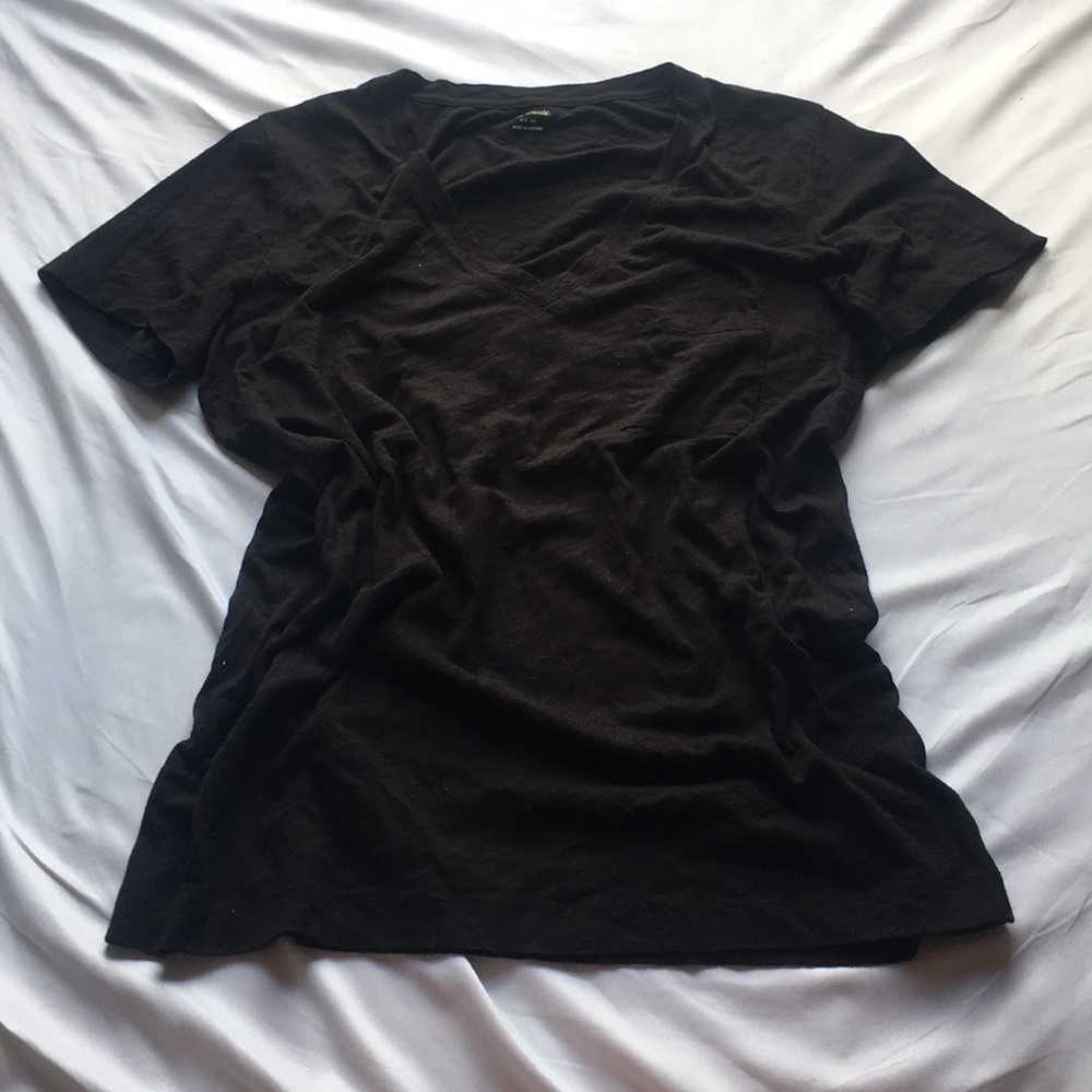 Madewell V-neck Black Tee
